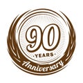 90 year anniversary. Elegant anniversary design. 90th logo.