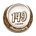 149 years anniversary. Elegant anniversary design. 149th logo. Royalty Free Stock Photo