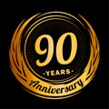 90 year anniversary. Elegant anniversary design. 90th logo.