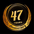 47 years anniversary. Elegant anniversary design. 47th logo.