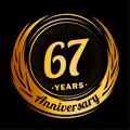 67 years anniversary. Elegant anniversary design. 67th logo. Royalty Free Stock Photo