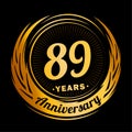 89 years anniversary. Elegant anniversary design. 89th logo. Royalty Free Stock Photo
