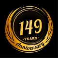149 years anniversary. Elegant anniversary design. 149th logo. Royalty Free Stock Photo