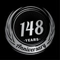 148 years anniversary. Elegant anniversary design. 148th logo.