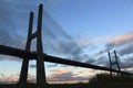 Vasco da Gama bridge at night, Lisbon Royalty Free Stock Photo