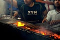 Seekh Kebab Cooked on Charcoal at Zakaria Street during Eid al-Fitr