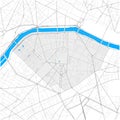 7th Arrondissement, Paris, FRANCE high detail vector map Royalty Free Stock Photo