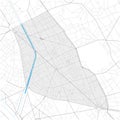 11th Arrondissement, Paris, FRANCE high detail vector map