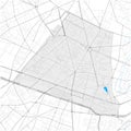 14th Arrondissement, Paris, FRANCE high detail vector map