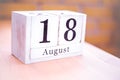 18th of August - August 18 - Birthday - International Day - National Day