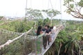 Holiday makers, touris, fun seekers on 401 meter walkway