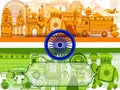 15th August Independence of India tricolor background