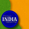 15th of August India Independence Day. Greeting card with paisley ornament