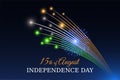 15th of august, india independence day, Indian colorful fireworks flag on blue night sky background. India national holiday august