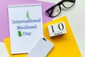 10th august - International Biodiesel Day. Tenth day month calendar concept on wooden blocks