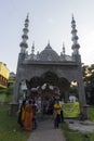 9th August 2021, Kolkata, West bengal, India: Few people gathered in front of a small muslim mosque for prayer