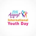 12th August world international youth day logo illustration shirt design