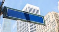 5th ave, Manhattan New York downtown. Blue color street signs Royalty Free Stock Photo