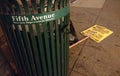 5th Avenue Business Improvement District, Political Protest Sign Near The Garbage, NYC, NY, USA