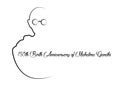 150th Birth Anniversary of Mahatma Gandhi, single line sketch creative vector illustration for 2nd October Gandhi Jayanti