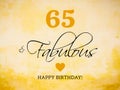65th birthday card wishes illustration Royalty Free Stock Photo