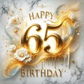 White Roses and Golden Glow: 65th Birthday Elegance