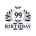 99 years Birthday logo, 99th Birthday celebration