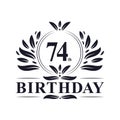 74 years Birthday logo, 74th Birthday celebration