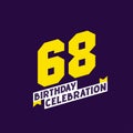 68th Birthday Celebration vector design, 68 years birthday