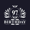 Luxury 97th Birthday Logo, 97 years celebration