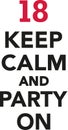 18th birthday - keep calm and party on