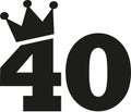 40th Birthday number crown Royalty Free Stock Photo