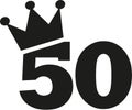 50th Birthday number crown Royalty Free Stock Photo