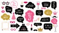 21th birthday party photo booth props set