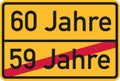 60th birthday - roadsign german