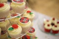 50th Bithday cup cakes with tarten and roses Royalty Free Stock Photo