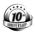 10 years anniversary design template. 10th anniversary celebrating logo design. 10years logo.