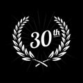 30 years anniversary celebration design template. 30th anniversary logo. Royalty Free Stock Photo