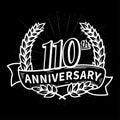 110 years anniversary celebration logotype. 110th anniversary logo. Vector and illustration. Royalty Free Stock Photo