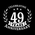 49 years anniversary celebration logotype. 49th anniversary logo. Vector and illustration.