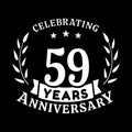 59 years anniversary celebration logotype. 59th anniversary logo. Vector and illustration.