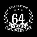 64 years anniversary celebration logotype. 64th anniversary logo. Vector and illustration.