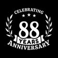 88 years anniversary celebration logotype. 88th anniversary logo. Vector and illustration.