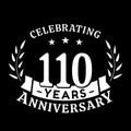 110 years anniversary celebration logotype. 110th anniversary logo. Vector and illustration. Royalty Free Stock Photo