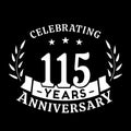 115 years anniversary celebration logotype. 115th anniversary logo. Vector and illustration. Royalty Free Stock Photo