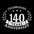 140 years anniversary celebration logotype. 140th anniversary logo. Vector and illustration.