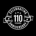 110 years anniversary celebration logotype. 110th years logo. Vector and illustration. Royalty Free Stock Photo