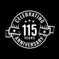 115 years anniversary celebration logotype. 115th years logo. Vector and illustration. Royalty Free Stock Photo