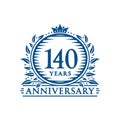 140 years celebrating anniversary design template. 140th anniversary logo. Vector and illustration.