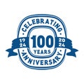 100th Anniversary Celebration Logo Design Template. 100th Anniversary Vector and Illustration. Royalty Free Stock Photo